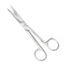Operating scissors with straight sharp/blunt tips