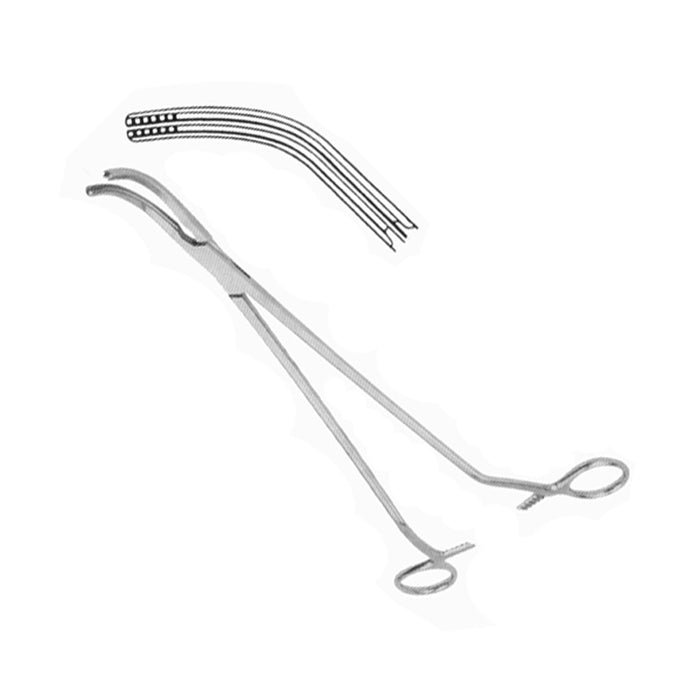 Zep-Type Atraumatic Hysterectomy Forceps, Offset Handle - Strong Curve